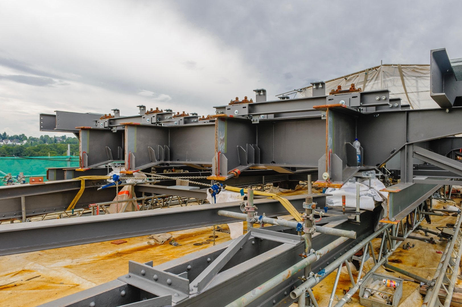 bridge under construction using rubber in civil engineering