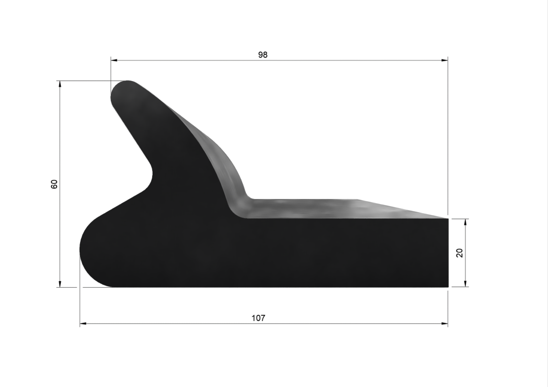 profile for rubber dredging door seal