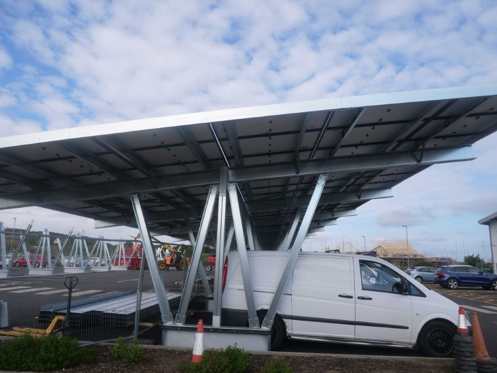 Walker Rubber product in use on a car port to reduce impact damage