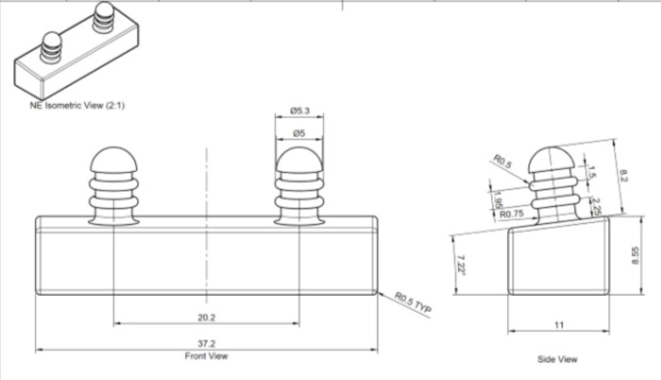 Rubber bump stop design